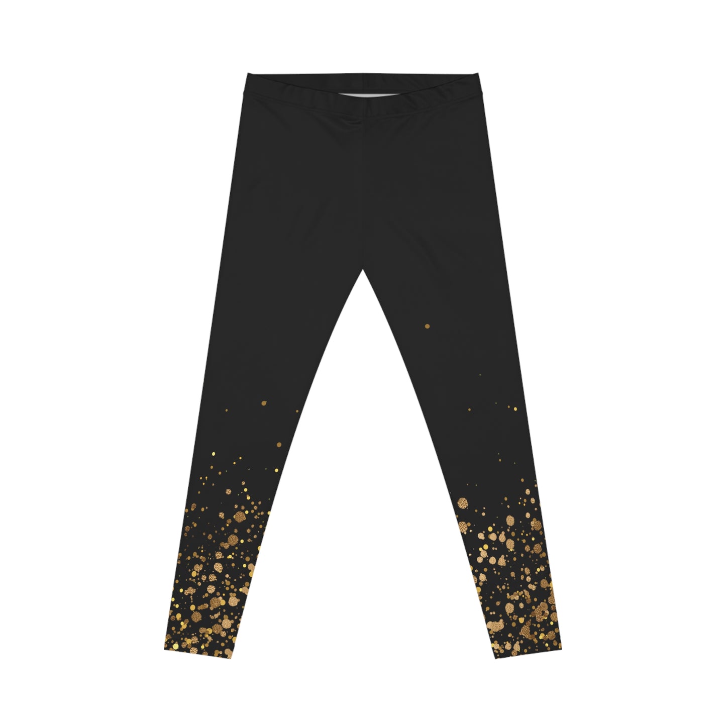 Gold Glitter Gradient Leggings - Black (Women's)