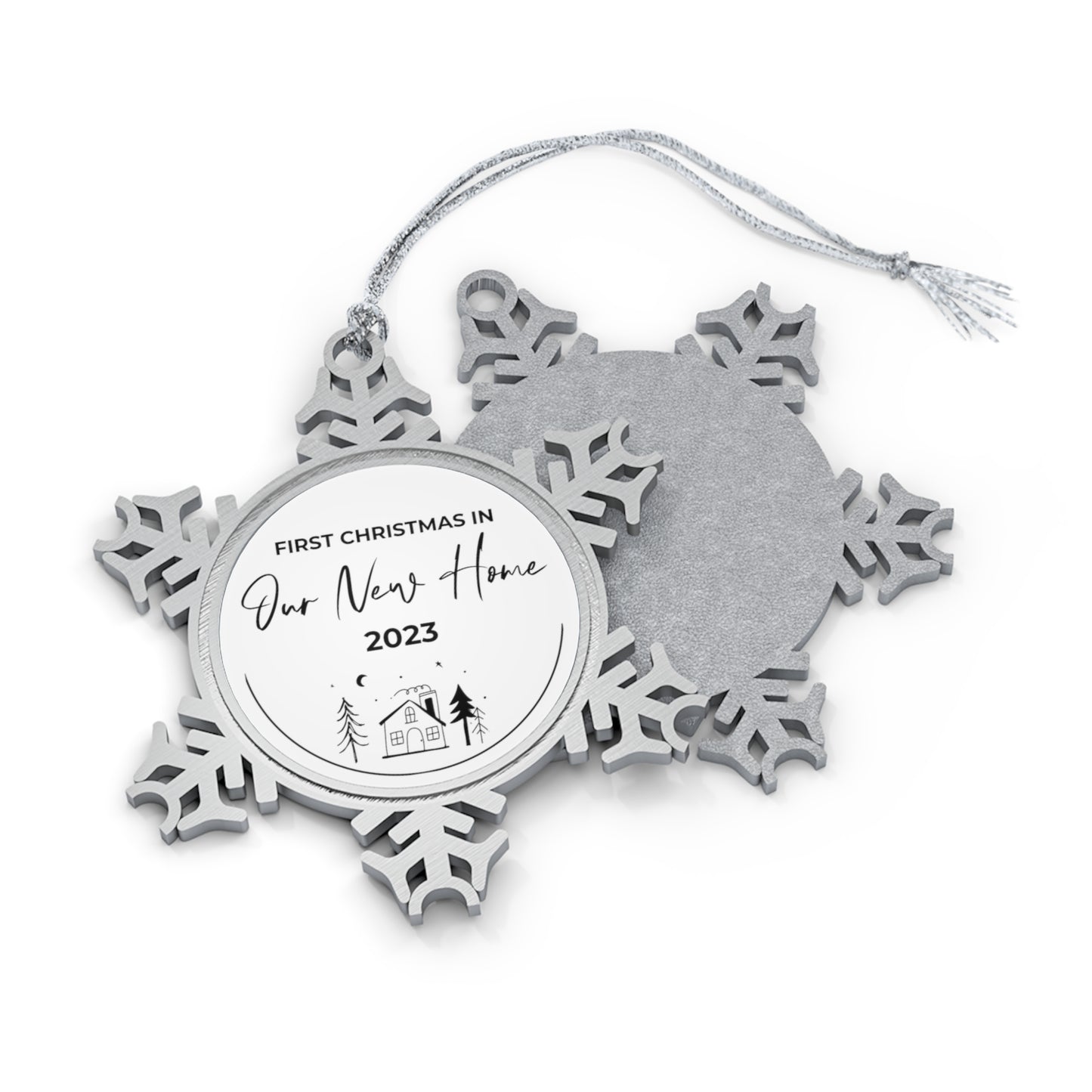 First Christmas In Our New Home Pewter Snowflake Ornament
