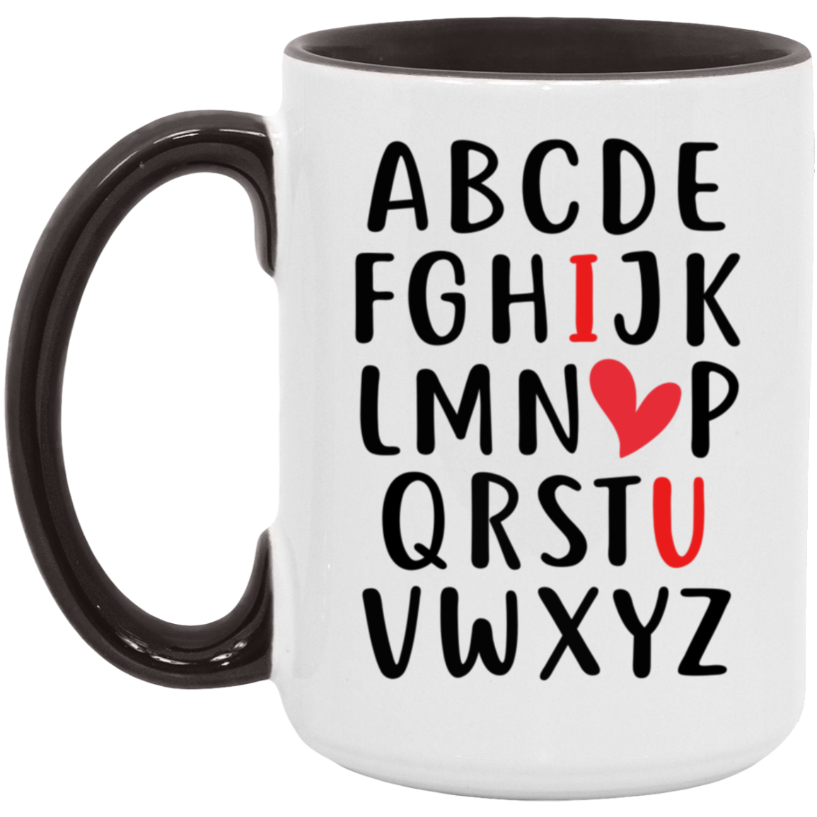 Alphabet I Heart U 15oz Mugs