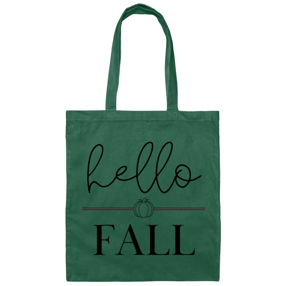 Hello Fall Pumpkin Canvas Tote Bag