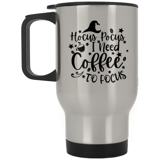 Witch I Need Coffee Silver Stainless Travel Mug