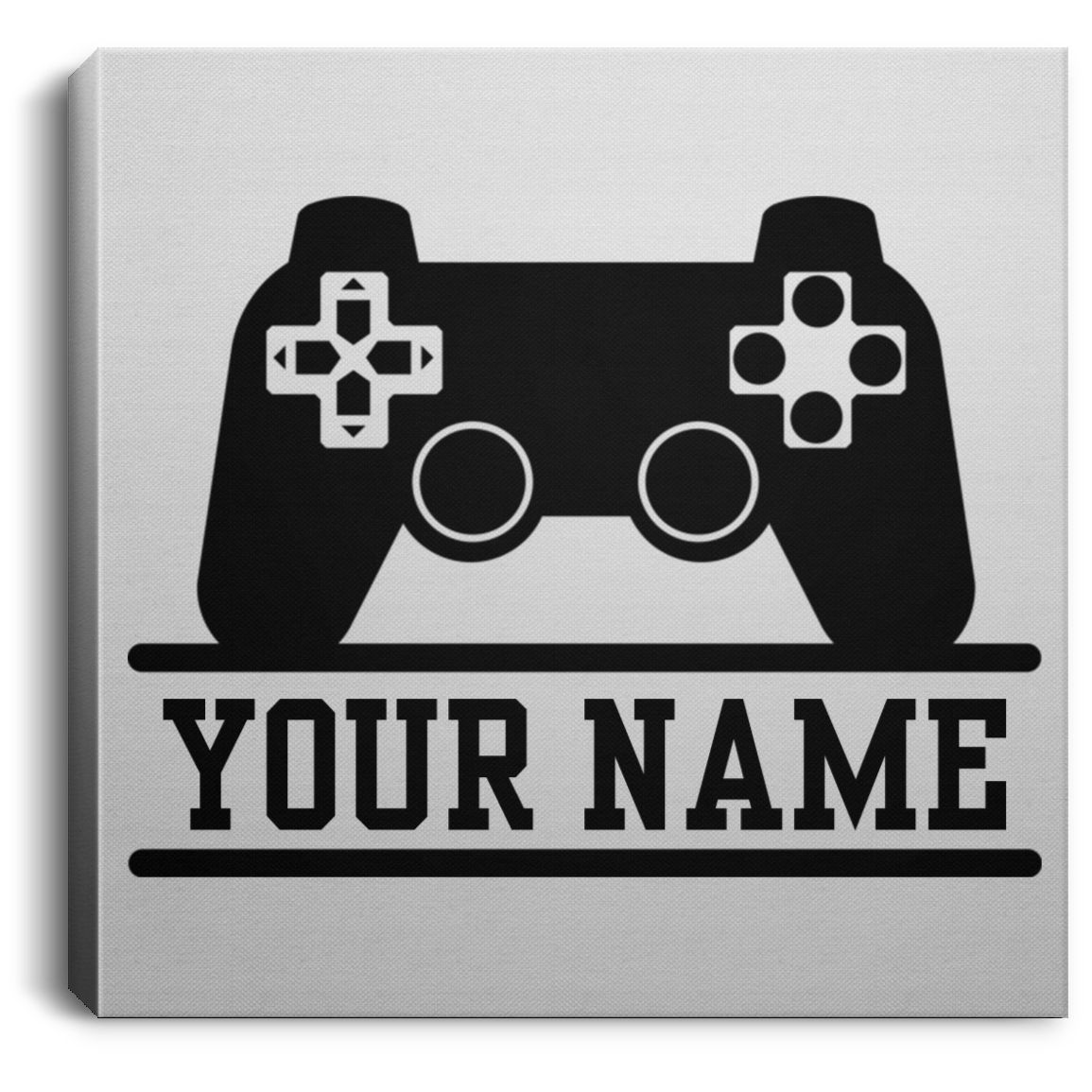 Gamer Wall Canvas | Personalized Name 16" x 16"