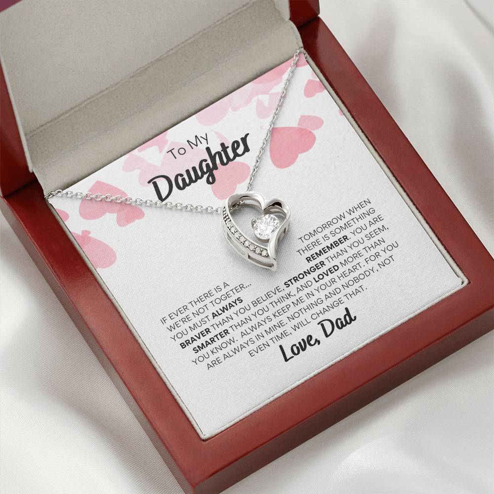 To My Daughter Love Dad Hearts Necklace