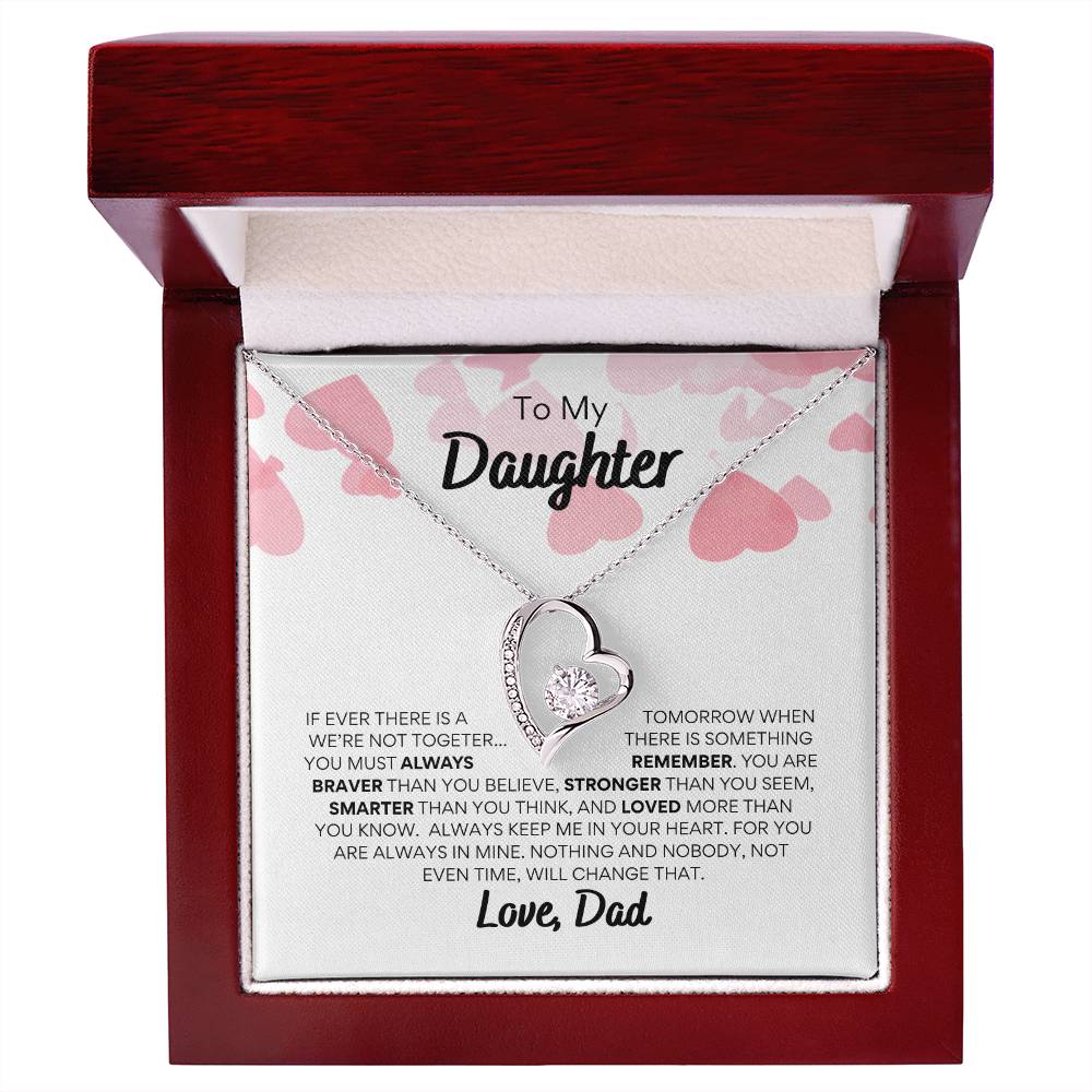 To My Daughter Love Dad Hearts Necklace