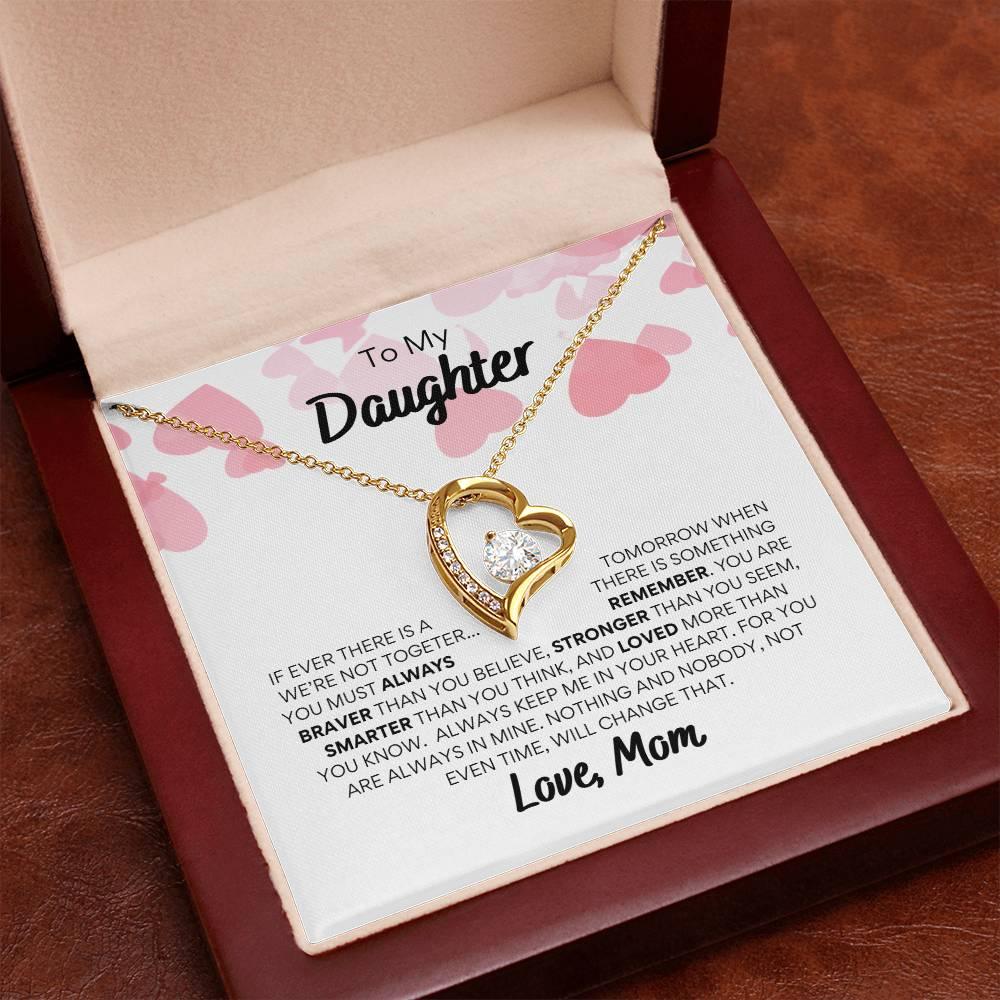 To My Daughter Love Mom Heart Necklace