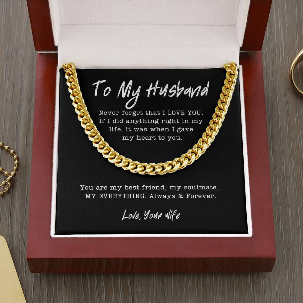 To My Husband Love Your Wife Cuban Chain