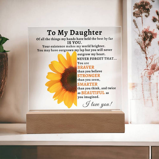 To My Daughter/Sunflower/Never Forget Square Acrylic Plaque