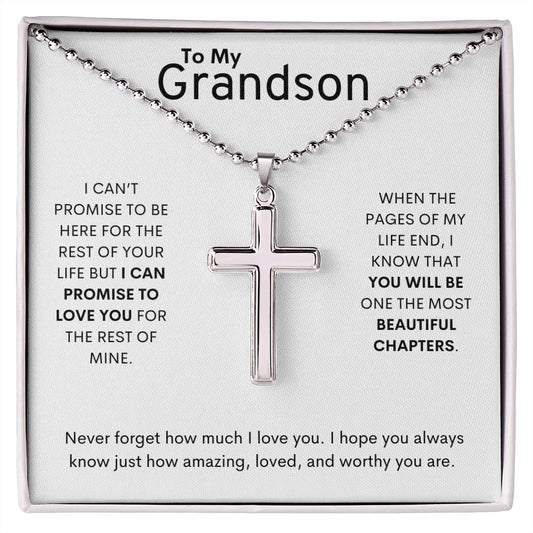 To My Grandson Ball Chain Cross