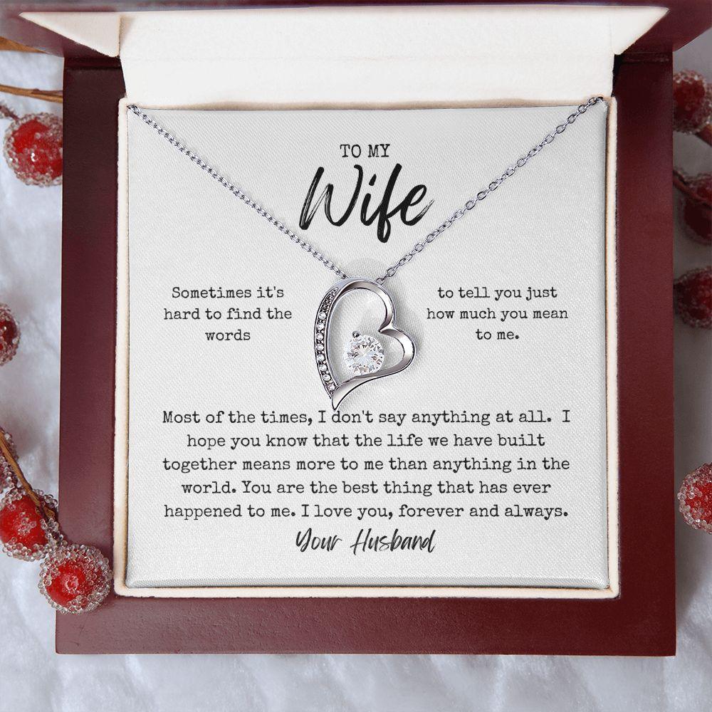 To My Wife From Husband Heart Necklace