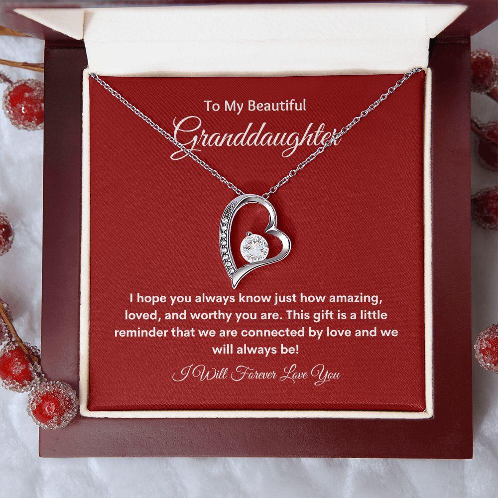 To My Beautiful Granddaughter Heart Necklace