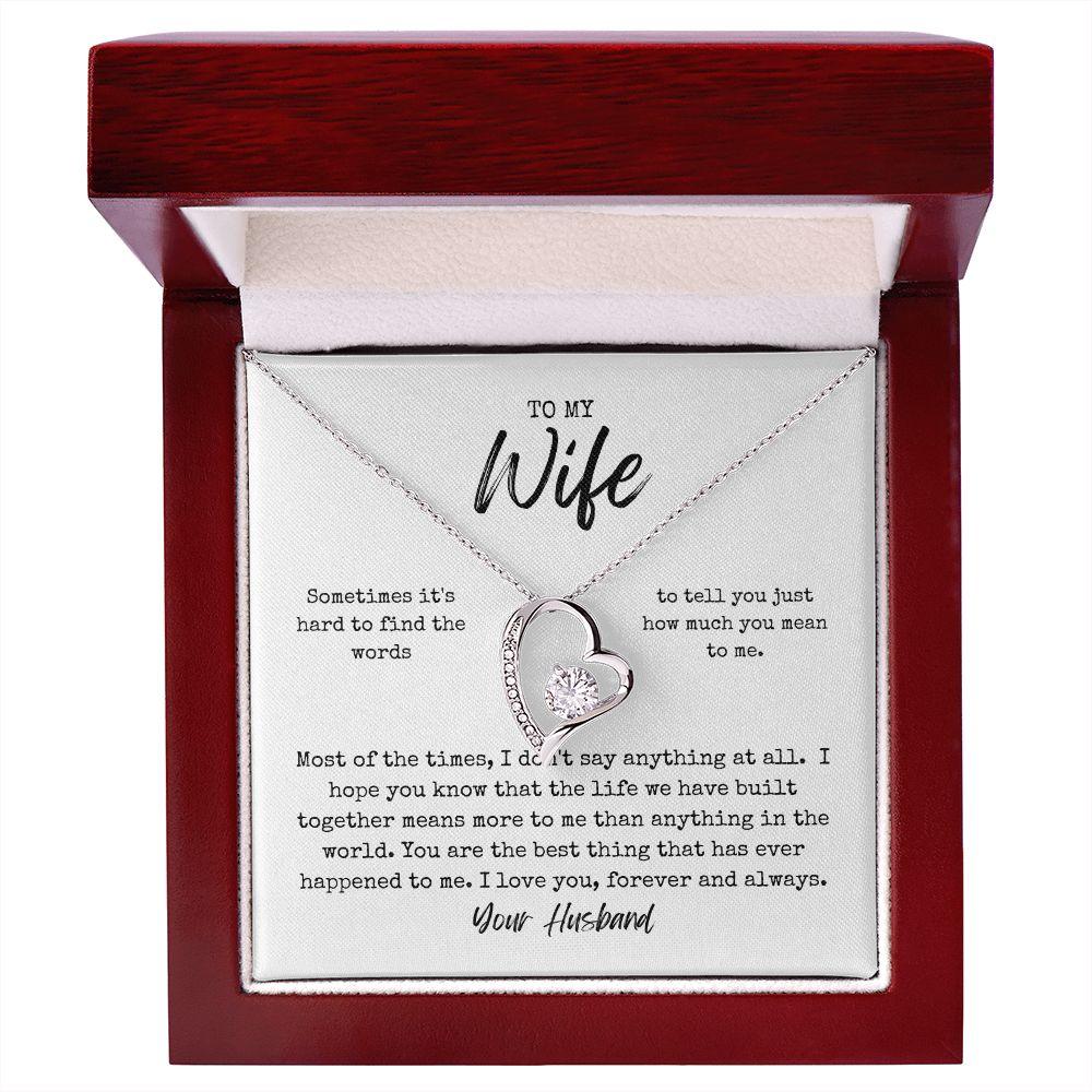 To My Wife From Husband Heart Necklace