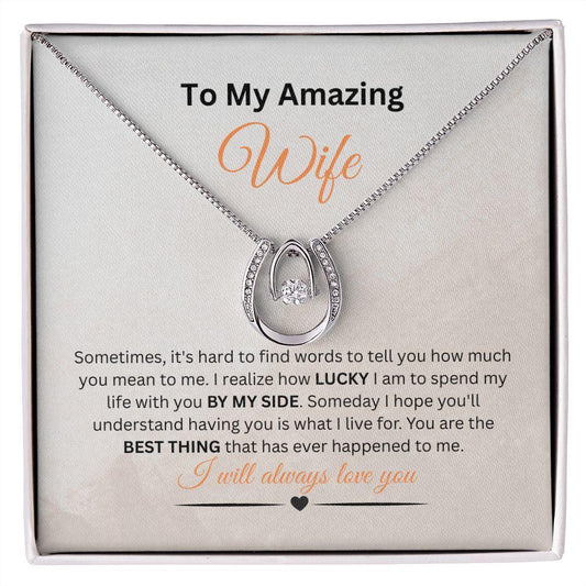 To My Amazing Wife Lucky Necklace