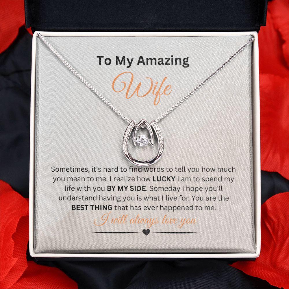 To My Amazing Wife Lucky Necklace