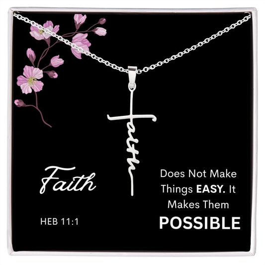 Hebrews Faith Cross Necklace