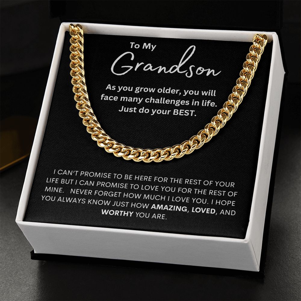 To My Grandson Cuban Link Chain