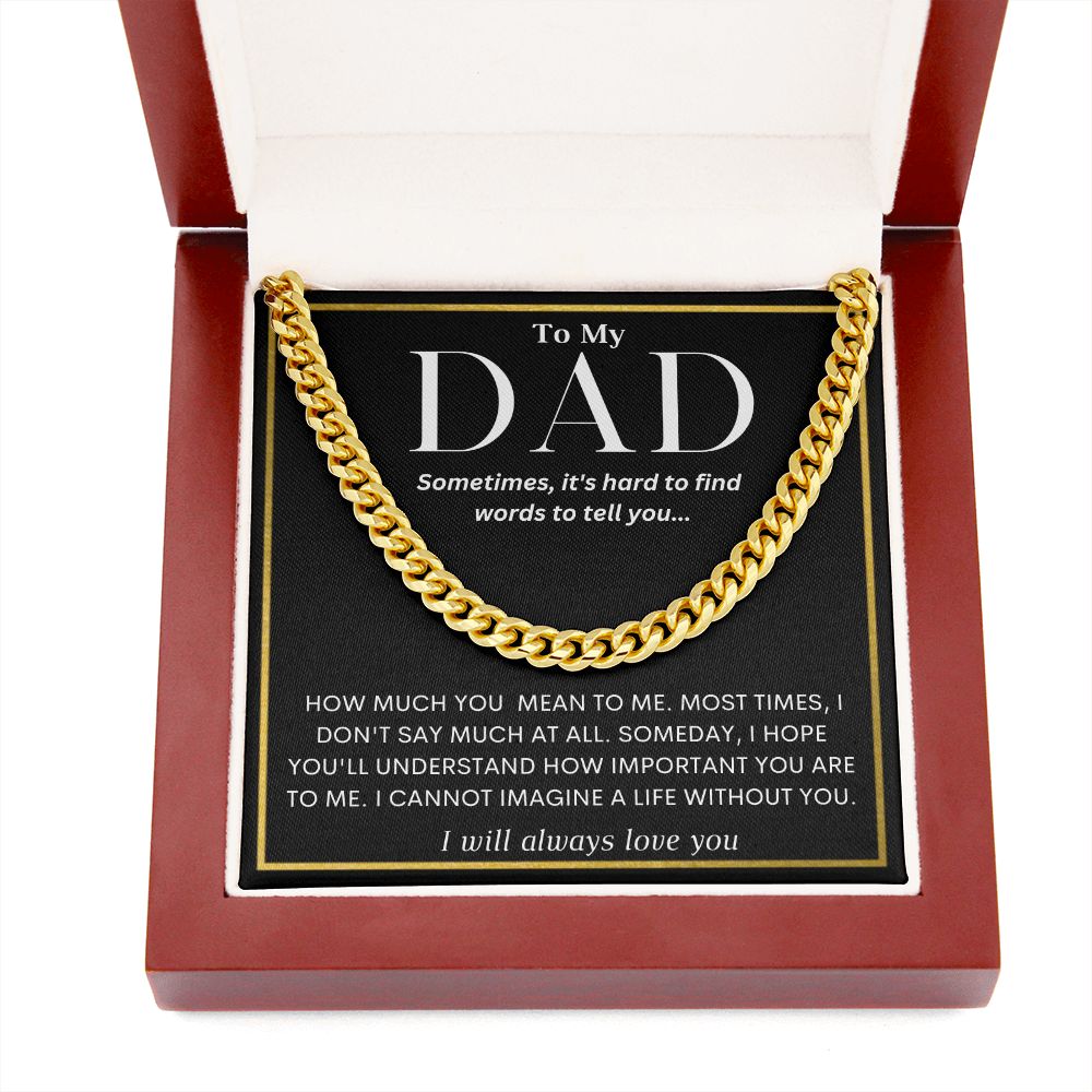 To My Dad Gold Cuban Chain
