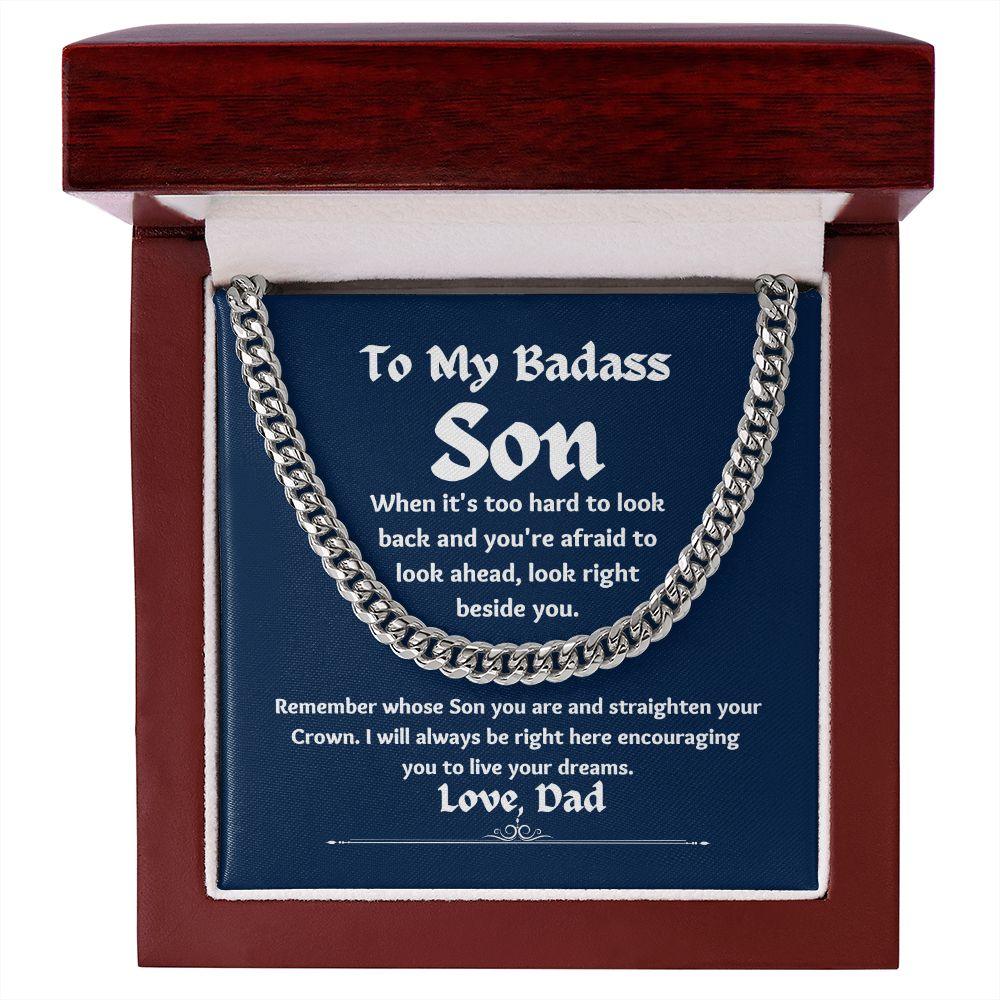 To My Badass Son Love Dad Cuban Chain