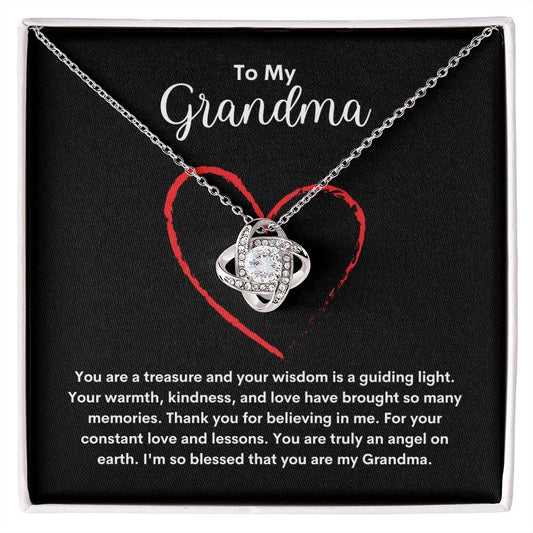 To My Grandma Love Knot Necklace