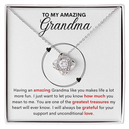 To My Amazing Grandma Love Knot Necklace