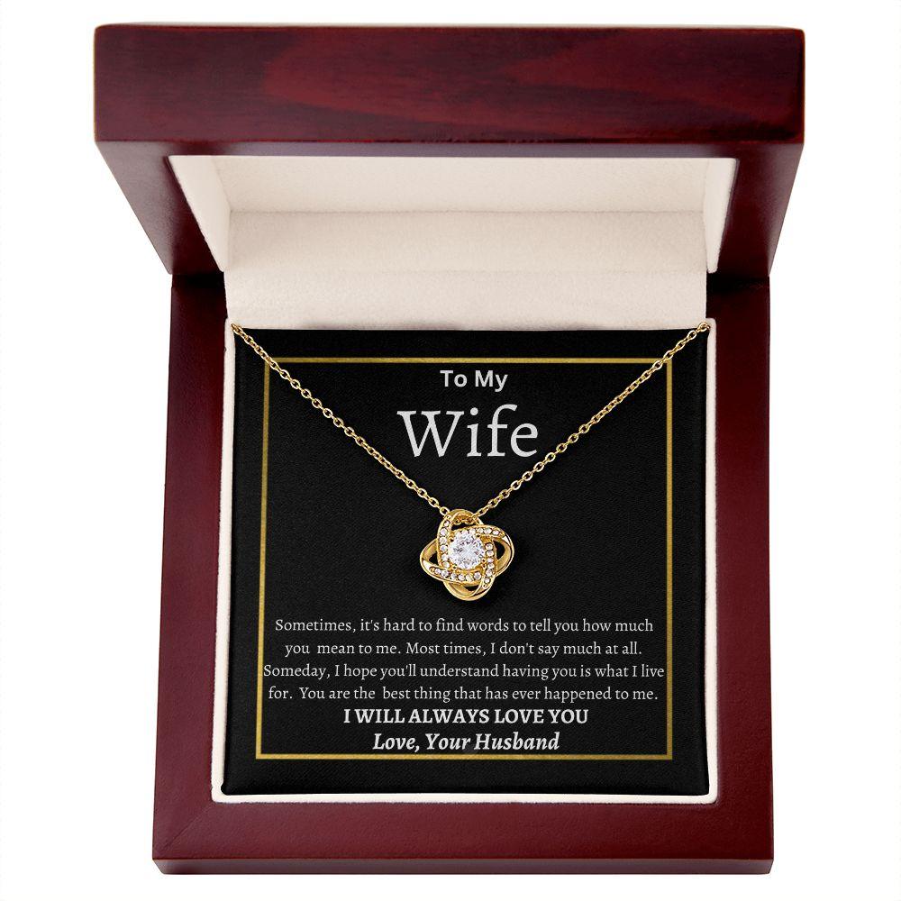 To My Wife Gold Love Knot Necklace