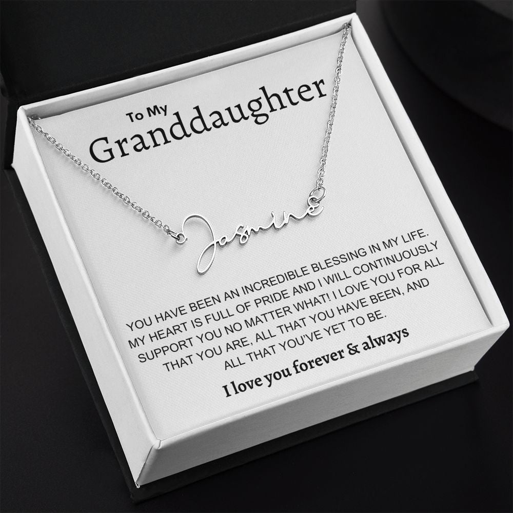 To My Granndaughter Personalized Name Necklace